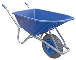 100ltr Blue PVC Garden Wheelbarrow Assembled