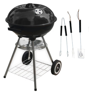18" Kettle BBQ Black With Free 3 Piece Tool Set