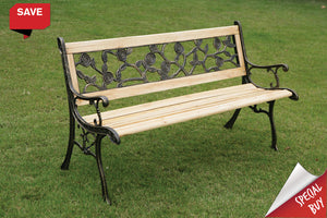 Garden Bench Rose Resin Back Slat