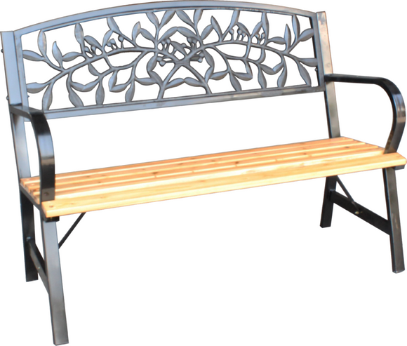 Garden Bench Cast Iron Back/Wood Seat (120 X 56 X 89Cm)